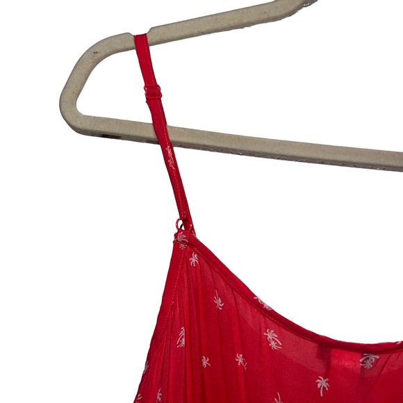 Torrid Tank Top Pink Palm Trees Spagetti Straps Ruffle Tropical Beach Size 0X - Picture 5 of 9